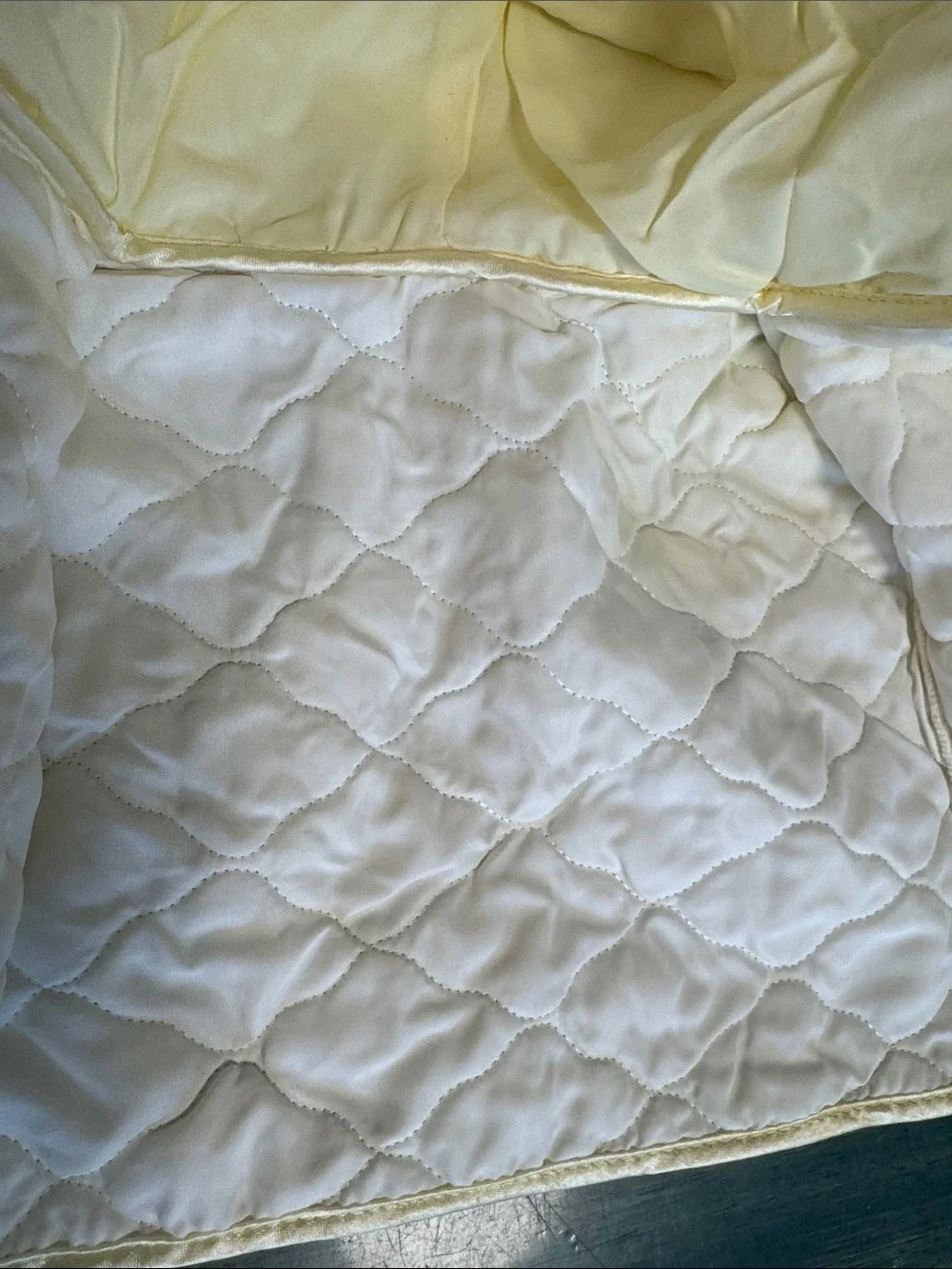 Vintage Cream Quilted Baby Jacket and swaddle